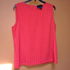 Cynthia Rowley Laser Cut Sleeveless Blouse